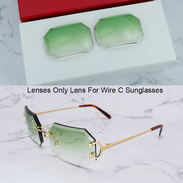 Lentes de reposição para óculos de sol de designer 828 Wire C Carter Somente múltiplas opções com 2 furos