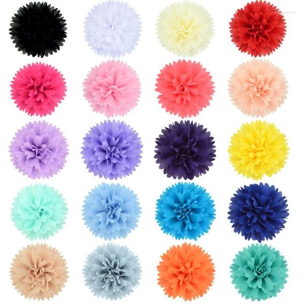 Haarschmuck 40 teile/los 10 cm Chiffon Pfingstrose Blume Für Kinder Stirnbänder Schöne Tuch DIY Hochzeit Einladung Party Dekorationen