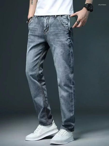 Männer Jeans Elastische Stretch Hose Vintage Große Größe Mann Cowboy Hosen Gerade Arbeit Tragen 2024 Mode Original Hohe Qualität