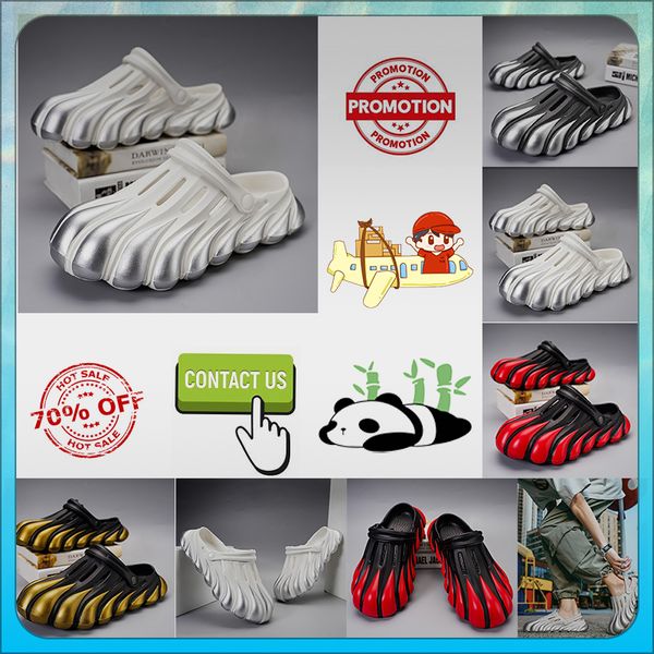 Designer Casual Platform Half Pack Hausschuhe Sommer Sliders Männer Frauen Graffiti Bone White Slides Sandalen Rutschfeste, verschleißfeste Memory Soft Dicke, gepolsterte Slipper GAI