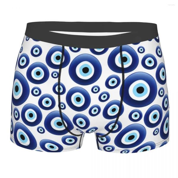 Mutande Cool Mediterranean Evil Eye Protection Boxer Pantaloncini Mutandine Traspirante da uomo Tribù turche Amuleto Slip intimo