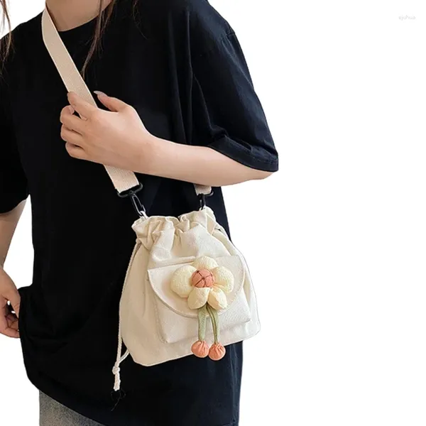 Bolsas de ombro Bolsa balde de nylon feminina leve e espaçosa, adequada para atividades ao ar livre e férias