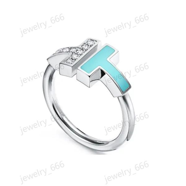 O novo designer de marca em forma de T duplo Midi Rings abrindo 925 anéis de prata esterlina 1.1 com originais moda feminina anel de joias com caixa