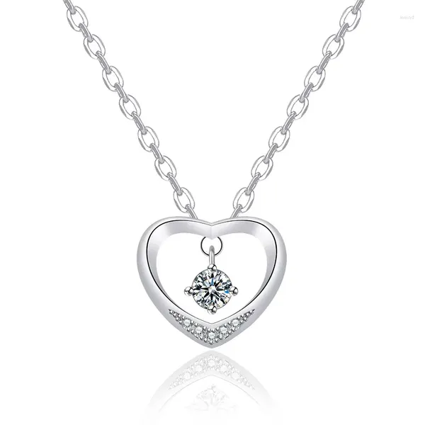 Подвесные ожерелья стерлинги Sier Cute Heart Crystal Crimeal