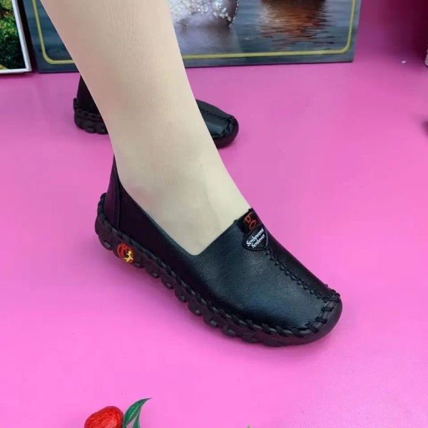 Botlar 2022 Flats Kadın Ayakkabı Kore tarzı Kalın Ayakkabılar Kadınlar İçin Rahat Deri Kayma Ayakkabıları Hamile Kadın Loafers Chaussure Femme