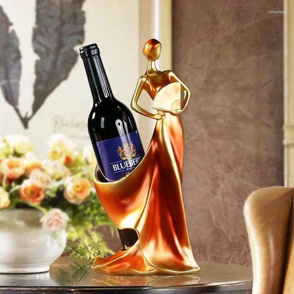 Figurine decorative Fan Beauty Portabottiglie per vino rosso Ristorante creativo Decorazione gabinetto KTV Matrimonio Casa Morbido