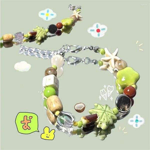 Strang Glas Glück Fisch Armband Persönlichkeit Mode Design Koreanischen Stil Kokosnuss Baum Hand Seil Schmuck Zubehör Harz Perle Party