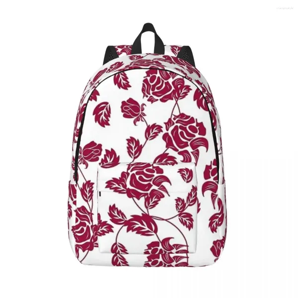 Zaino Modello senza cuciture rosa rossa Donna Borsa piccola per libri Borsa a tracolla impermeabile Portabilità Zaino da viaggio Borse da scuola per studenti