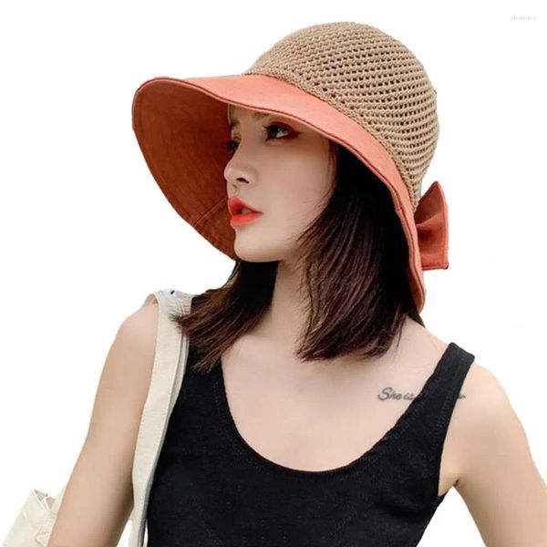 Hüte mit breiter Krempe, Fischerhut, Fliege-Design, faltbar, atmungsaktiv, Damen-Eimer für den Außenbereich