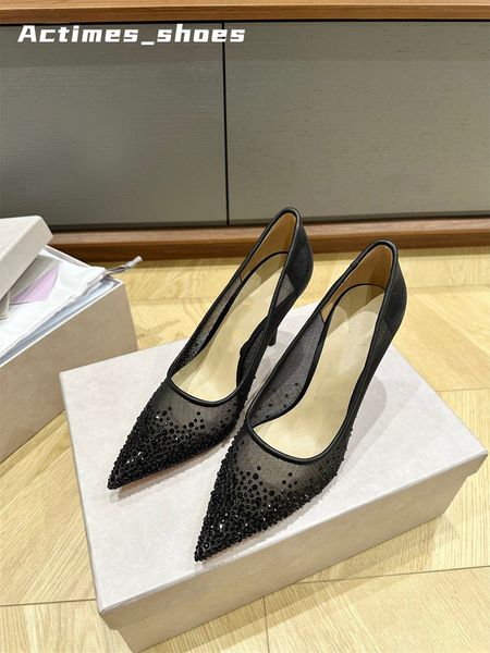 Дизайнерские каблуки высокие каблуки дизайнерские дизайнерские женские ботинки сандалия настоящие кожаные летние женщины коренастые каблуки 8,5 см. Сексуальные насосы леди бриллианты.