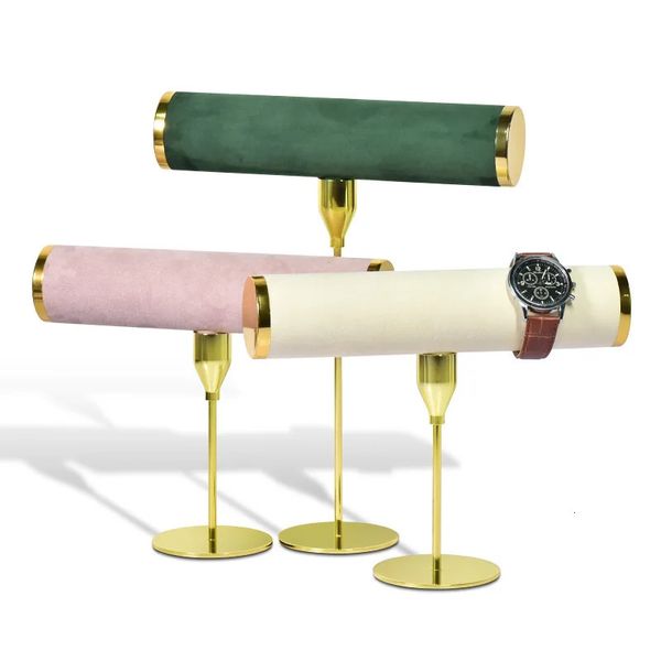 Rosa verde azul bege cor relógio organizador tbar pulseira prateleira de armazenamento criativo jóias expositor para casa loja 240309