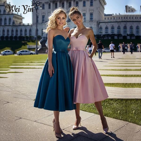 Weiyin AE0570 Прибытие 2024 Формальное розовое короткое платье для выпускного вечера Элегантное вечернее платье больших размеров Vestdios 240320