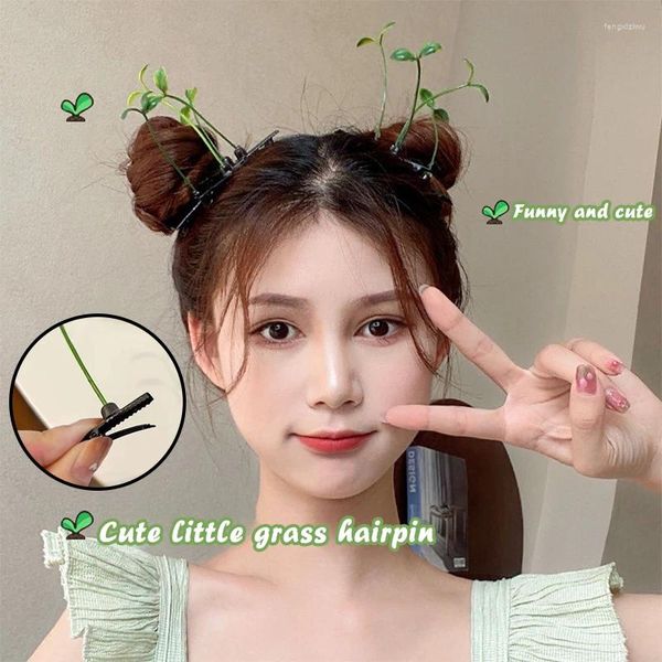Saç Aksesuarları 1 PCS Komik Gösteri Fasulye Çimen Çim Saçkağı Çiçek Bitki Klipler Çocuklar Kadın Kadın Stil Araç Dekorasyon