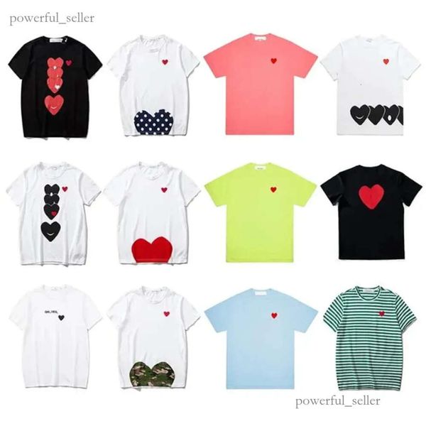 Play Fashion Herren T-Shirts Designer Red Heart Shirt Casual T-Shirt Baumwolle Stickerei Kurzarm Sommer T-Shirt 632