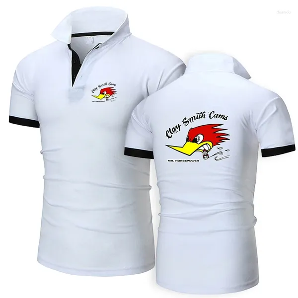 Mens Polos 2024 Sr. Horsawerpower Clay Smith Cams Bordado 35% Camisetas de algodão de algodão Men