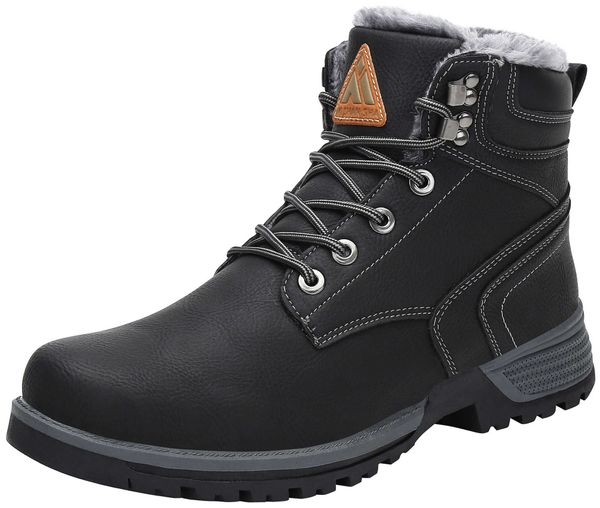 HBP Non-Brand Großhandel Unisex weiches Futter Fell warm wasserdicht schwarz Winterschuhe Schneestiefel für Männer Frauen