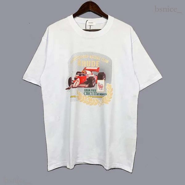 RH Designers Herren-T-Shirts mit Rhude-Stickerei für den Sommer, Herrenoberteile, Polohemden mit Buchstaben, Damen-T-Shirts, Kleidung, kurzärmelig, große Übergröße, T-Shirts aus 100 % Baumwolle, Größe S-XL 879