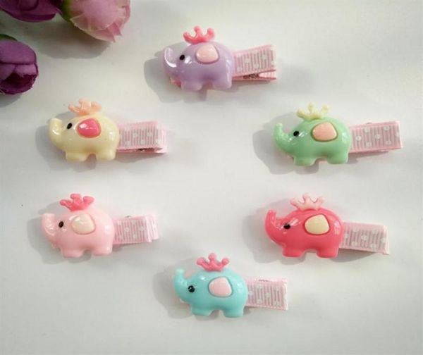 30 pz / lotto Resina Cartoon stile elefante Bambini neonate accessori per capelli Clip per capelli infantili Barrettes bambini copricapo296V9878067