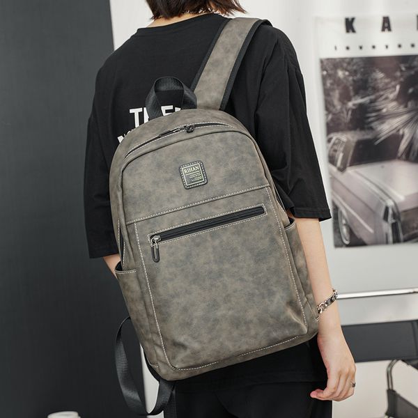 2024 Neuer Leder-Herrenrucksack, Vintage-Laptop-Tagesrucksack, Damen, wasserdicht, langlebig, Reiserucksack, College-Lederrucksack für Jungen und Mädchen, Mochila-Taschen