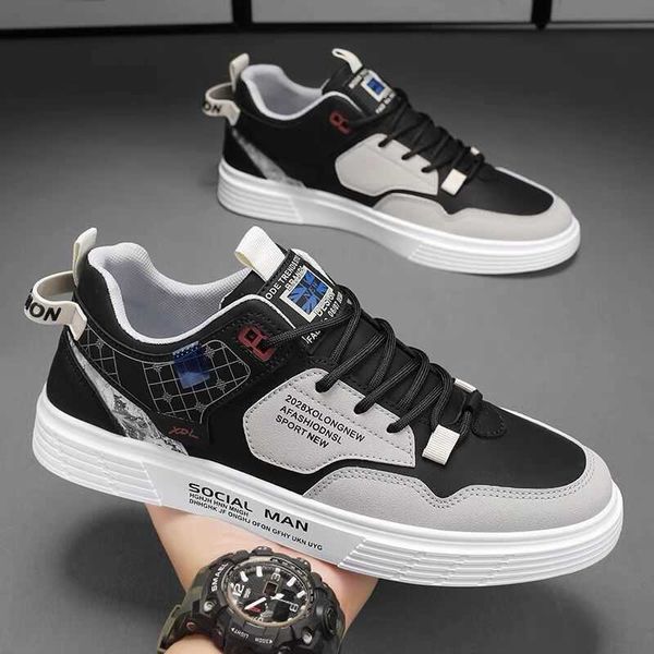 HBP Non-Brand 2024 China Hersteller Hochwertiger Frühling Herbst Skateboard Leder High Top Herrenschuhe weiß Student Mode Sport Sneaker