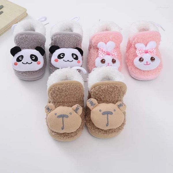 Botas Bobora Inverno Nascido Bebê Meninos Meninas Neve Bonito Animal De Pelúcia Quente Primeiros Caminhantes Criança Crianças Soft Sole Calçado Botas