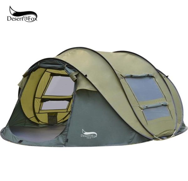 Автоматическая всплывающая палатка для пустыни на 3 или 4 человека, мгновенная установка на открытом воздухе, 4 сезона, водонепроницаемая для пеших прогулок, кемпинга, путешествий 2201133542317