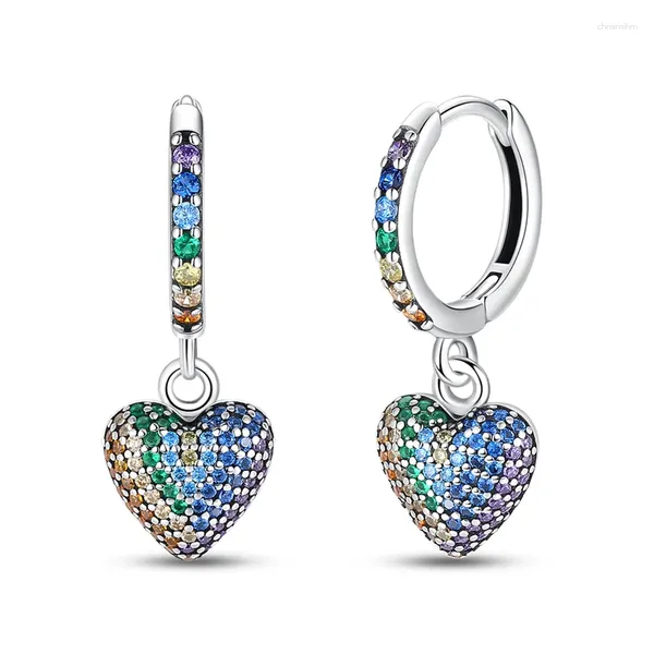 Orecchini pendenti in argento sterling 925 Gioielli di moda Regalo di compleanno Zircone Avocado Cuore di lusso per le donne 2024 Tendenza