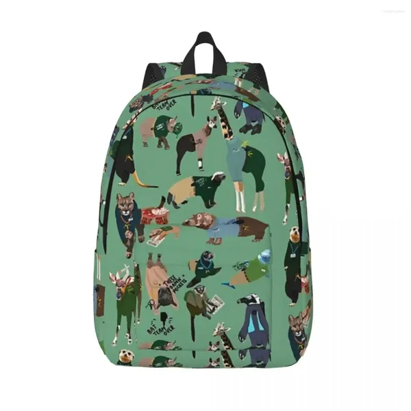 Mochila animais como zookeepers mulher pequenas mochilas meninos meninas bookbag casual bolsa de ombro portabilidade portátil mochila sacos de escola
