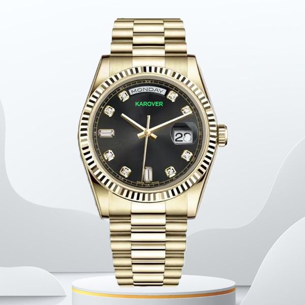 Relógio feminino de alta qualidade relógio de pulso automático masculino relógio mecânico 36 40mm pulseira de aço inoxidável moldura à prova d'água luminosa montre de luxo relógios de ouro