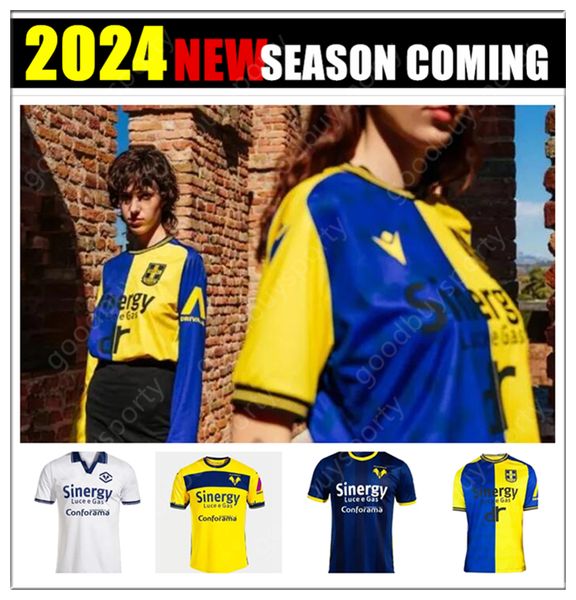 2023 Hellas Verona FCHRUSTIC Mens Futebol Jerseys HENRY VERDI LASAGNA TAMEZE DOIG 120º Aniversário Camisas de Futebol Uniformes de Manga Curta Calcio