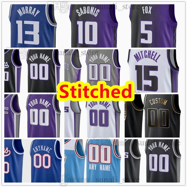 Maglie da basket cucite Chris Webber Jason Williams Mike Bibby Peja Stojakovic Aleksandar Vezenkov JaVale McGee Alex Len Ford Jalen Slawson Colby Mason Jones