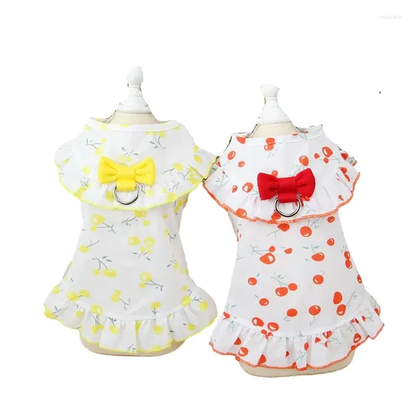 Cão vestuário menina roupas 2024 verão pet vestido gato filhote de cachorro traje yorkie pomeranian maltese schnauzer bichon poodle roupas