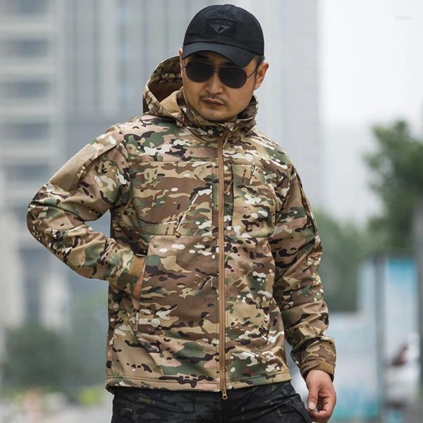 Jaquetas masculinas militares com capuz tático para homens casacos de aquecimento de lã à prova de vento impermeável casual outwear masculino parka de alta capacidade