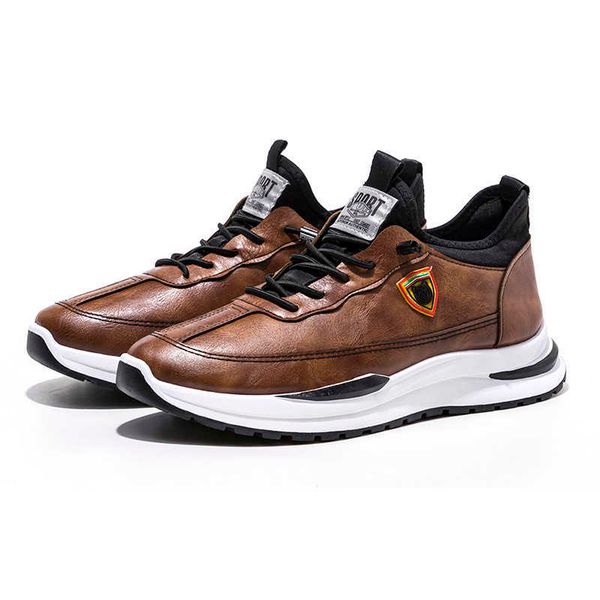 HBP Baba Olmayan Çin Ayakkabı Üreticisi Stocklot Kahverengi Erkekler Yürüyüş için Günlük Ayakkabı