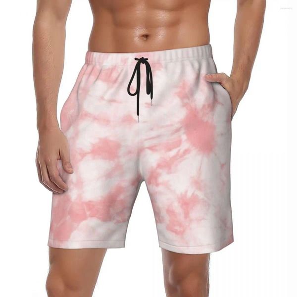 Pantaloncini da uomo rosa Te Dye Board moda estiva fantastici pantaloni sportivi da spiaggia pantaloni corti da uomo traspiranti casual personalizzati taglie forti