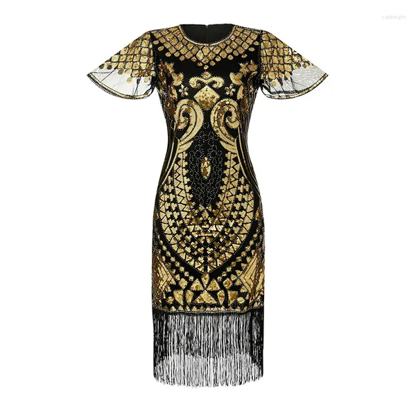 Bühnenkleidung Der große Gatsby Charleston Plus Size Roaring 20s 1920s Cocktailkleid Vintage Flapper Ballkleider