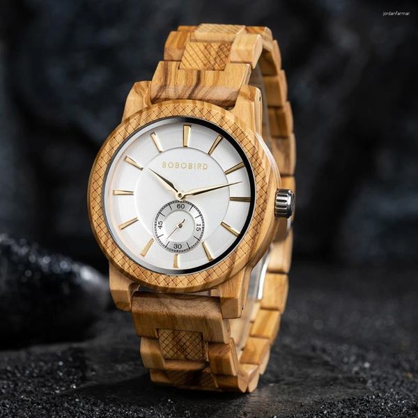 Armbanduhren Herren Quarzuhr BOBO BIRD Top Holz Armbanduhr für Männer Uhren Relogio Masculino Individuelles Geschenk mit Holzbox