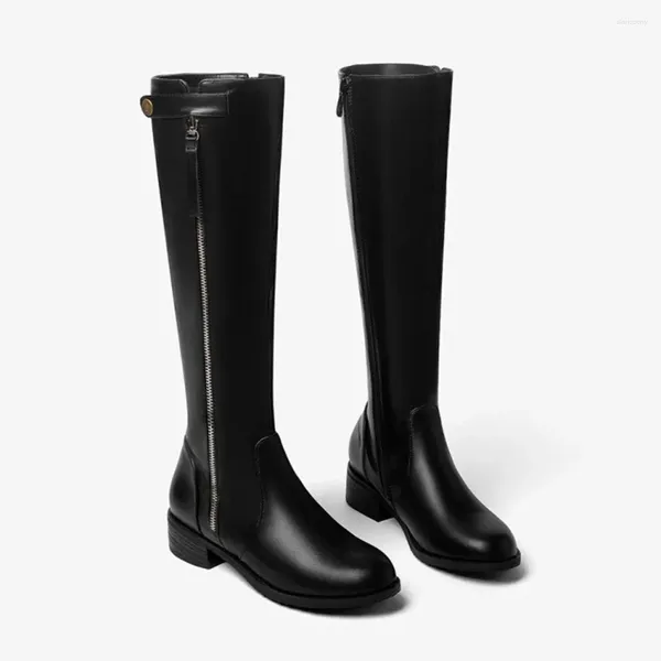 Stiefel Botas De Mujer 2024 Große Größe 32-54 Damenmode Reißverschluss Herbst Winter Plüsch Warme Schwarz Weiß Lange Plattform 20-75