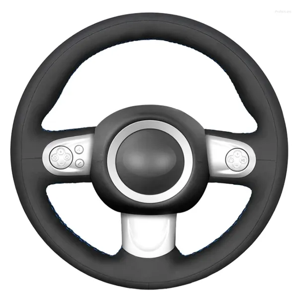 Lenkradbezüge, schwarze Kunstleder-Autoabdeckung für Mini Coupe Cooper Clubman Roadster 2004–2024