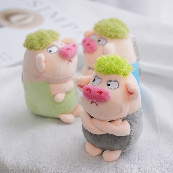 Милая тянущая свинья с зелеными волосами Angry Pig, плюшевая подвеска, игрушка, кукла, сумка, мужские и женские подарки, забавные