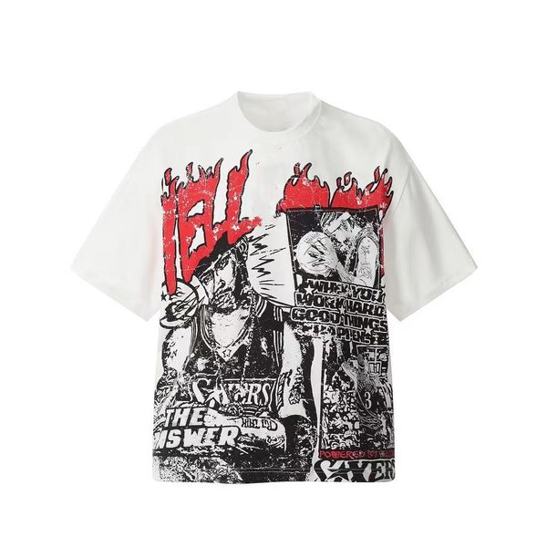 Nuovo stile camicia hellstar T-shirt da uomo T-shirt da uomo unisex casual manica corta stampa stella di basket maglietta corta Hip Hop street Hellstar