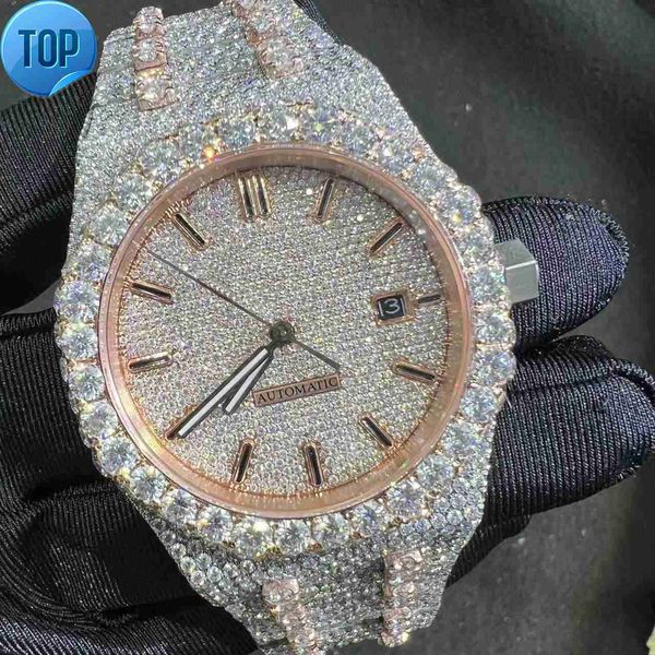 Principal 2024 Luxury Premium Swiss Classic Pass Diamond Tester Moissanite Handmade Mechanical Diamond Watch for Man