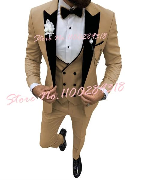 Abiti 2023 Nuovi Uomini di Design Abiti Sposo Indossare Smoking Business Party Matrimonio Formale Abito Causale Terno Masculino 3 Pezzi (Giacca + Vest + Pant)