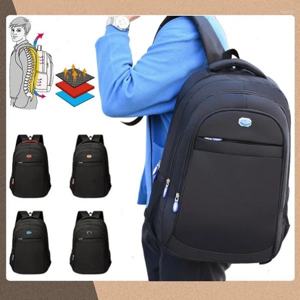 Mochila de grande capacidade para laptop Bolsa Oxford respirável à prova d'água de poliéster sólido Design simples Bolsa escolar suprimentos de viagem