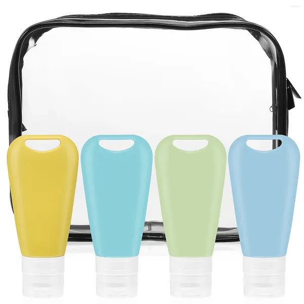 Garrafas de armazenamento 4 pcs espremer recipientes de higiene de viagem shampoo loção recarregável pequena