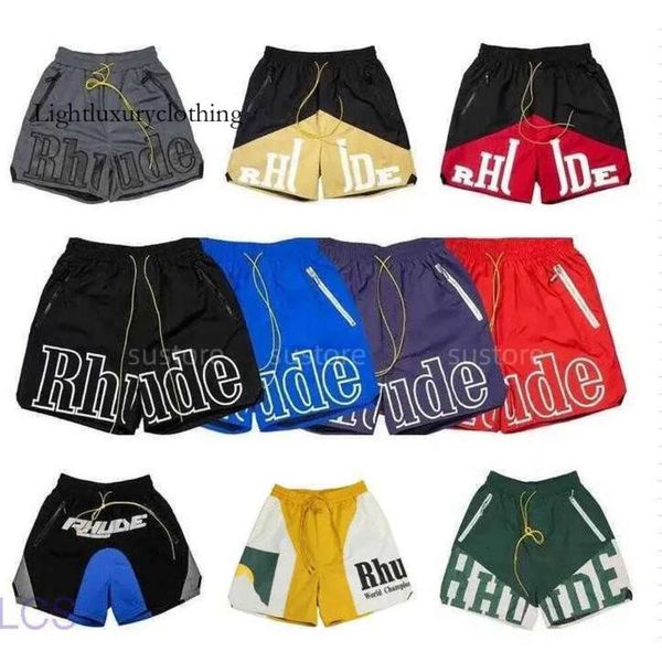 Herren-Shorts für Herren, Rhude, athletisch, lässig, Netzstoff, kurz, für Herren und Damen, hochwertig, klassisch, Strand, Mode, Designer, Straße, Hip-Hop, Paare, Basketball, Shor1