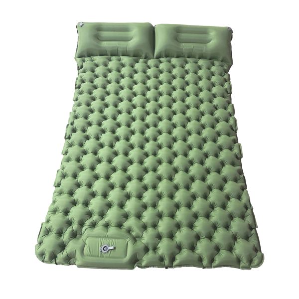 Materassino da campeggio doppio con cuscino Materasso da campeggio ultraleggero con cuscino Tappetino per dormire con pompa a pedale pieghevole portatile