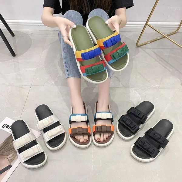 Hausschuhe Damen Indoor und Outdoor Wear Sliders Sommer Gummi Soft Sole Sandalen Flip Flop Beach Slide Walking Spielschuhe