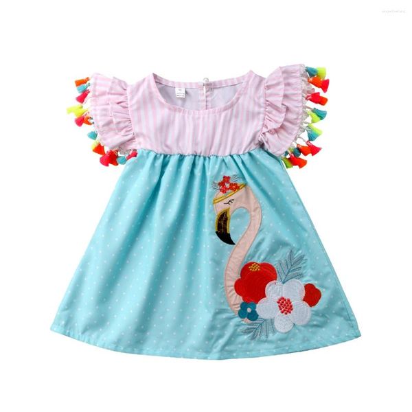 Abiti da ragazza Adorabili bambine per bambini Flamingo Summer Casual Dress Sundres Clothes 1-6T