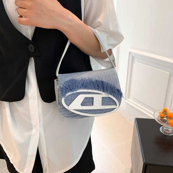 design di nicchia per borse da donna Dingdang perla ascellare singolo denim vendita outlet